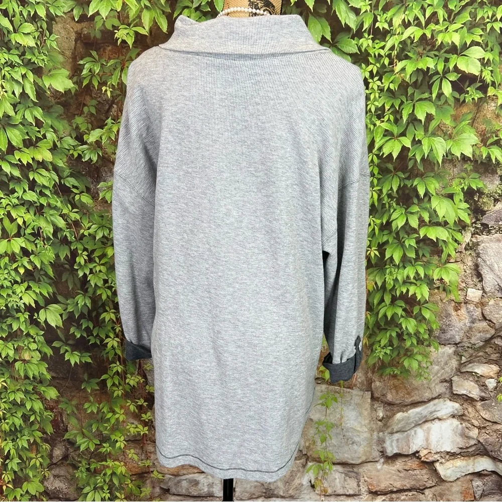 NEON BUDDHA Gray Rib Knit Athleisure Pullover, S - Picture 4 of 10